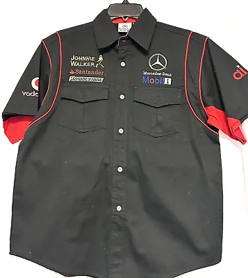 Mercedes Benz Racing Button Stitched Shirt * Men's XL  * Formula One F1 • $110