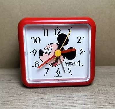 VTG Lorus Disney MICKEY MOUSE Quartz Alarm Clock - Red Battery Powered Works • $14.95