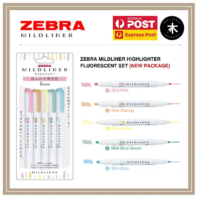 $12.20 • Buy Zebra Mildliner Double-Sided Highlighter - Fluorescent - 5 Colour Set (New)