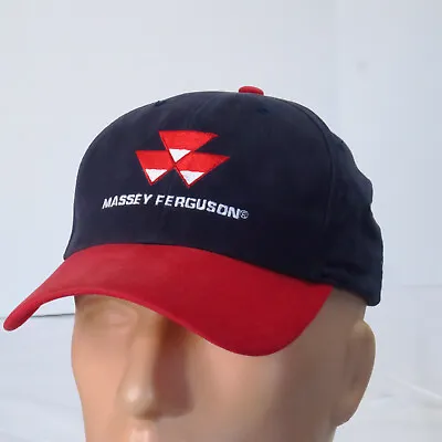 Massey Ferguson Blue Red Logo Strapback Hat Cap Baseball Tractors Farm Equipment • $23.76