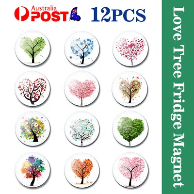 $7.22 • Buy 12pcs Fridge Magnets Tree Of Life Glass Stickers Whiteboard Decoration