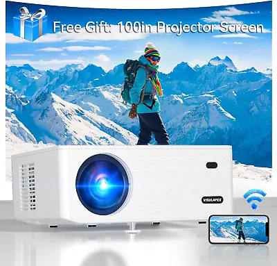 4K Projector WiFi BT 50000LMS 1080P HD Movie Home Theater+100  Projection Screen • $109.99