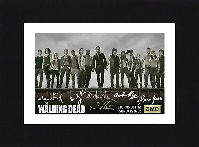 8X6 Mount THE WALKING DEAD Cast Multi Signed PHOTO Gift Print Ready To Frame • £7.49