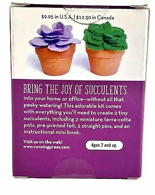 Felt Crafting Kit 2 Mini Succulents In  Terra Cotta Pots • $9.50