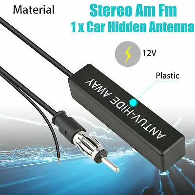 NEW Universal Car Hidden Amplified Antenna Kit 12V Electronic Stereo FM AM Radio • $8.09