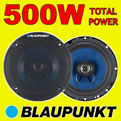 BLAUPUNKT 500W TOTAL 2WAY 6.5 INCH 16.5cm CAR VAN DOOR/SHELF COAXIAL SPEAKERS • £39.95