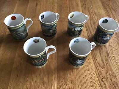 Tolkien Lord Of The Rings Middle Earth Danbury Mint Mugs Set Of 6 • £35