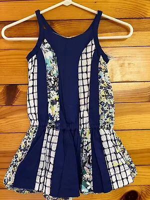 Catimini Mixed Print Lined Dress Girls Sleeveless Size 7 • $29.99