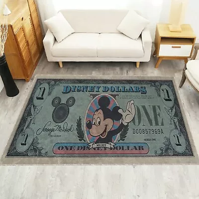 Mickey Dollar Bill Rug For Kids' Rooms Cool Carpet For Playroom Birthday Gift • $250.95