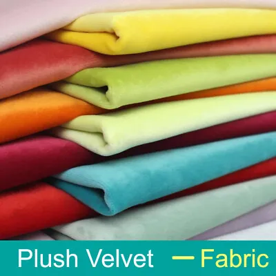 Soft Plush Velvet Upholstery Fabric Material Plain Velvet Cushion Curtain Craft • £0.99