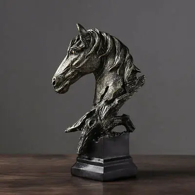 Horse Head Statue Good Fortune Table Sculpture For Office Bookshelf Decoration • £21.68