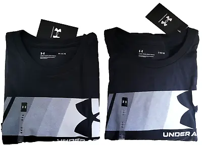 Under Armour Mens UA Fast Left Chest Short Sleeve T-Shirt Tee S M L Black Cotton • $19.95