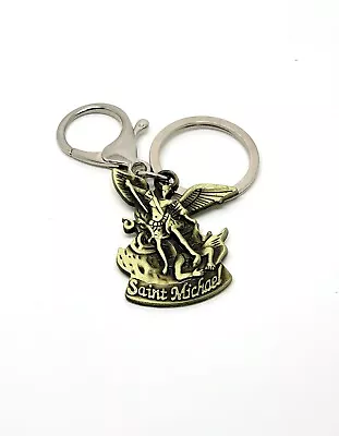 Vintage Bible Archangel Saint Michael Pendant Key Chain • $18