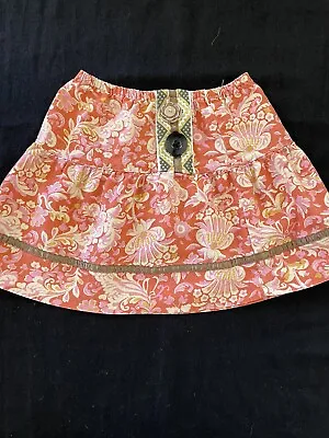 Matilda Jane Pink/Orange Floral Westside Star Linen Skirt -2-5T (see Description • $14
