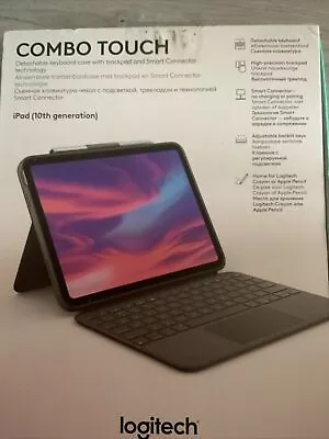 Logitech Combo Touch Keyboard Case For Apple IPad 10th Gen. - Oxford Grey UK... • £120