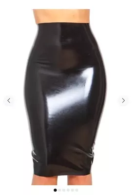 Honour Skin Two Seamless Rubber Long Pencil Skirt Black XL • £28