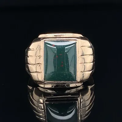 10k Bloodstone Rose Gold Men's Ring Jewelry (#J5706) • $635