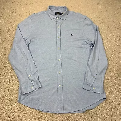 Polo Ralph Lauren Button-Up Shirt Men's Size XXL Blue Long Sleeve Polka Dot • $24.95