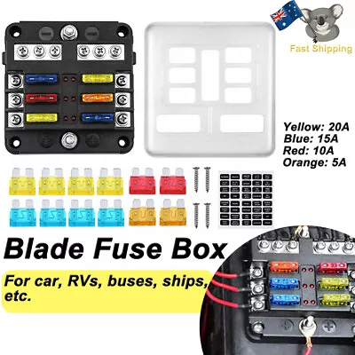 Blade Fuse Box Block 6 Way 12V 32V Holder LED Indicator Car Auto Boat Marine AU • $15.25