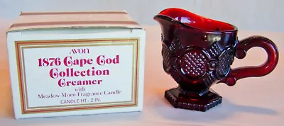 Vintage 1981 Avon Cape Cod Collection  CREAMER  Ruby Red Glass No Candle -NEW! • $14.87