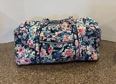 Vera Bradley Garden Grove Pink Roses XL Traveler Duffel Bag Gym Carry On Tote • $45