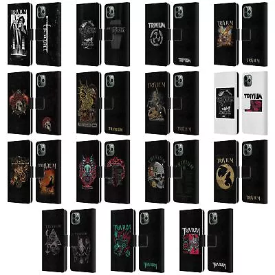 OFFICIAL TRIVIUM GRAPHICS LEATHER BOOK WALLET CASE COVER FOR APPLE IPHONE PHONES • $38.45