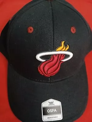 Miami Heat OSFA Snapback Black Hat Red Under Brim • $15