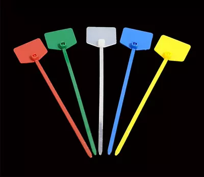 120mm Cable Tie Marker I.D Tie Tag Write On Label Nylon Plastic Cable Tie Wrap • £24.71