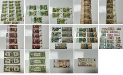 Bulk  Australian Paper Banknotes $1 $2 $5 $10 & International Currency Notes • $399