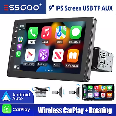 9  Wireless Apple CarPlay Android Auto Single DIN Car Stereo Head Unit USB Radio • $93.42