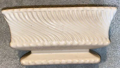 McCoy Planter White Rectangular Pedestal Planter Swirl Design Vintage Pottery • $39.97