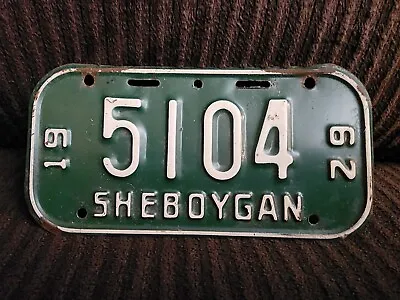 Vintage Vintage Wisconsin 1962 Sheboygan Bicycle License Plate • $29.99