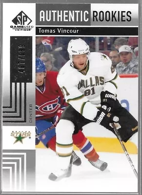 2011-12 Tomas Vincour SP Game Used Authentic Rookie RC /699 #125 • $2.99