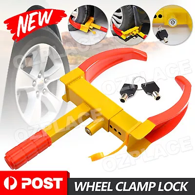 Heavy Duty Wheel Clamp Lock Vehicle Caravan Car Security Anti-theft W/ 2keys • $22.95