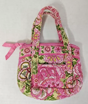 Vera Bradley Petal Pink Mini Small Purse With Handles Zippered Closure Hipster • $14.97