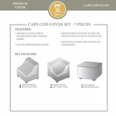 TK Classics Cape Cod 7 Piece All Weather Cover Set 07c In Beige • $494.85