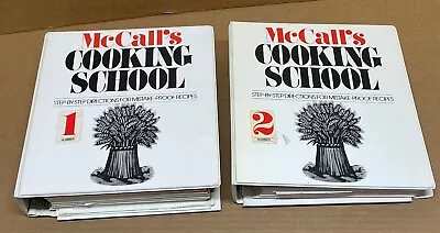 McCall's Cooking School Set Of Binders Vol 1 & 2 Cookbook + Cookery Insert Books • $31.20