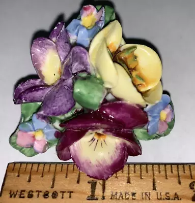 Vintage Coalport Floral Brooch Bouquet Pin Bone China Jewelry Made In England • $19.99