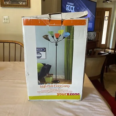 High Five Black 5-Light Multi Color Floor Lamp Your Zone New In Box • $19.99