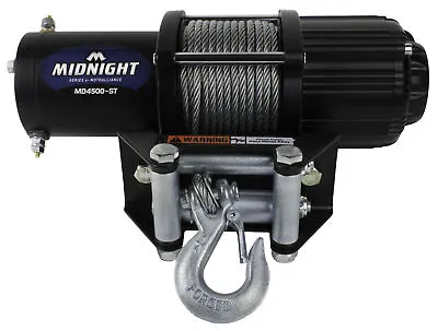 Viper Midnight 4500 Lb ATV UTV Winch Kit With 50 Feet Steel Cable • $169.99