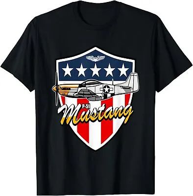 NEW LIMITED P-51 Mustang WWII Fighter Plane US Military Aviation Design T-Shirt • $22.55