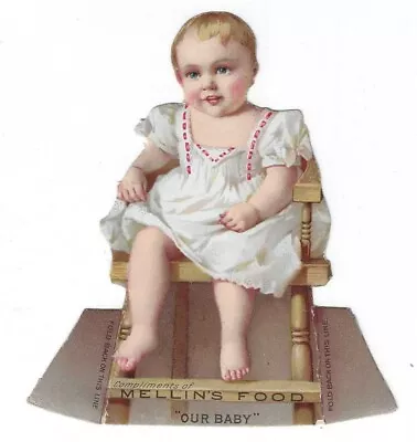 Mellin's Food  Our Baby  Die Cut Stand-up Victorian Trade Card - Baby Food • $14