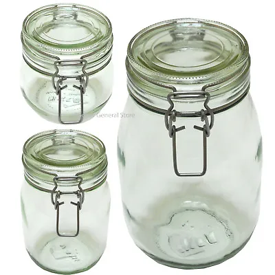 Ikea Glass Mason Jar Clip Top Airtight Canister Cereal Biscuits Cookie Korken • £8.95