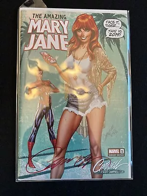 The Amazing Mary Jane #1 A Variant J. Scott Campbell Auto Signed Exclusive COA • $9.99