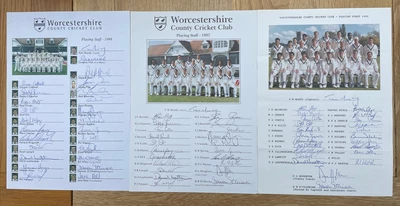 £18.99 • Buy Worcestershire Cricket Signed Offical Team Sheets 1995/ 1997/ 1998