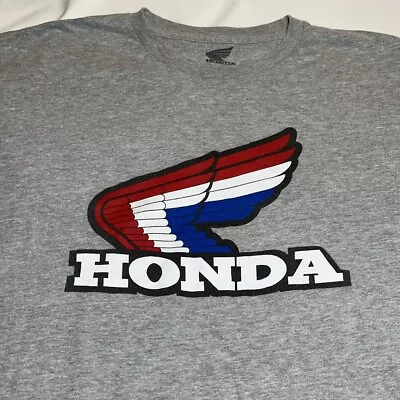 Honda Apparel Vintage Wing T-Shirt Large Gray Motorcycle Racing Tuner • $28