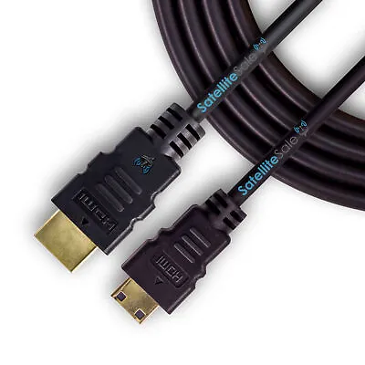 SatelliteSale Mini HDMI To HDMI Cable 4K 2160p PVC Black Cord 6 Feet • $7.39