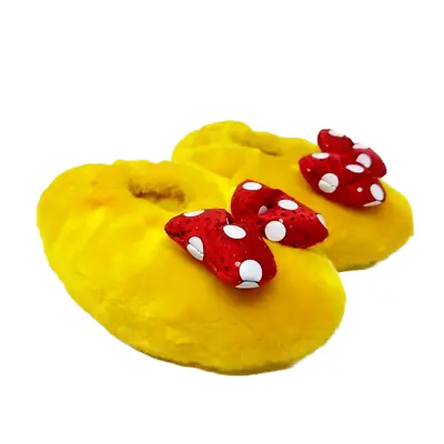 Disney Parks SMALL Minnie Mouse Yellow Slippers Sequin Bow • $49.95