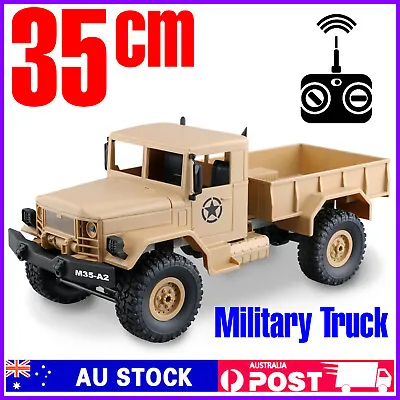 2.4 4WD Remote Control Military Truck Replica Model RC Rock Crawler Army Toy Car • $61.75