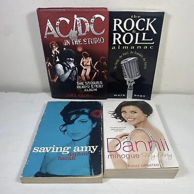 4 Lot Rock & Roll Biographies & Almanac Dannii Minogue Saving Amy AC/DC (Ex Lib) • £20.65